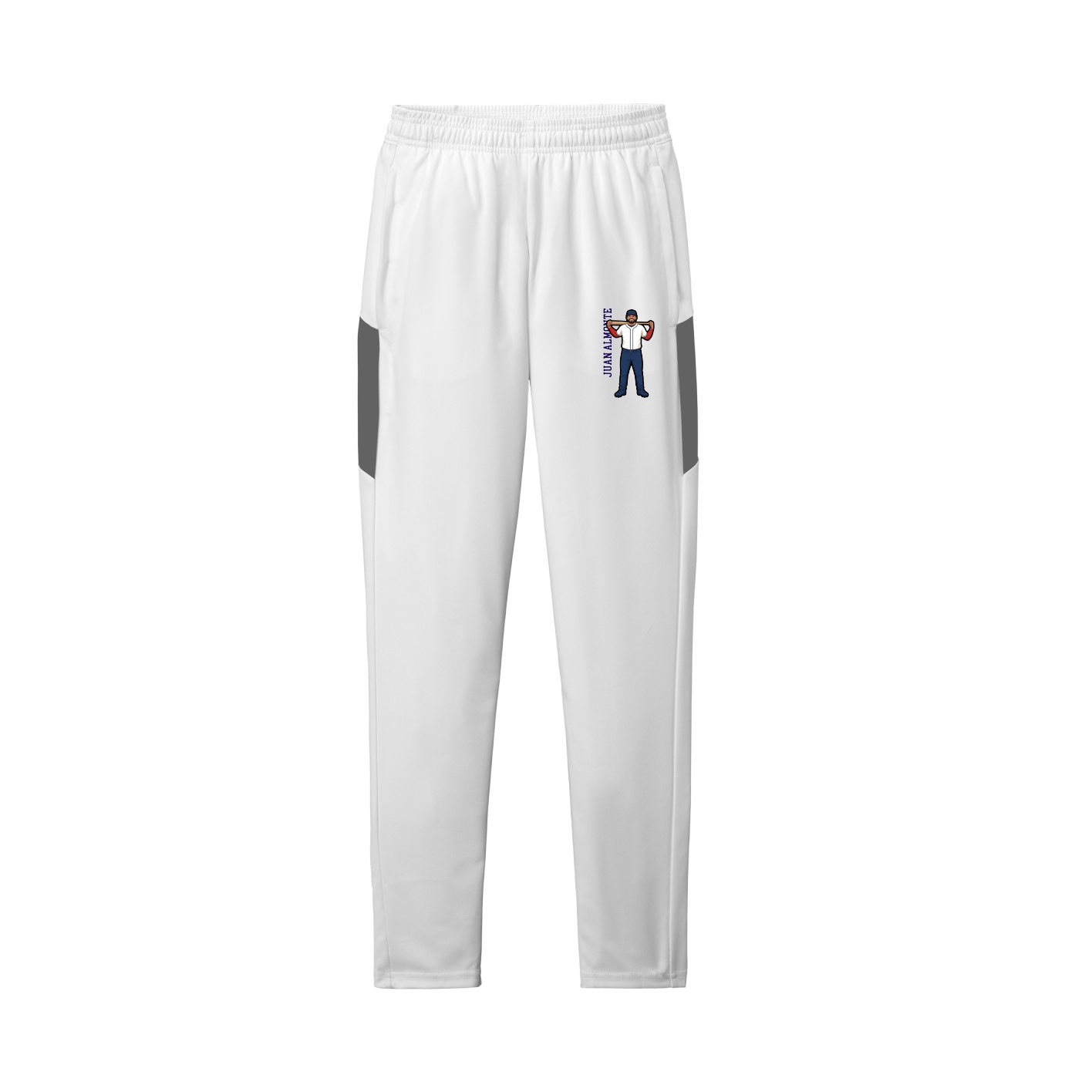 Team Travel Pant — Name Vertical in White/Grey