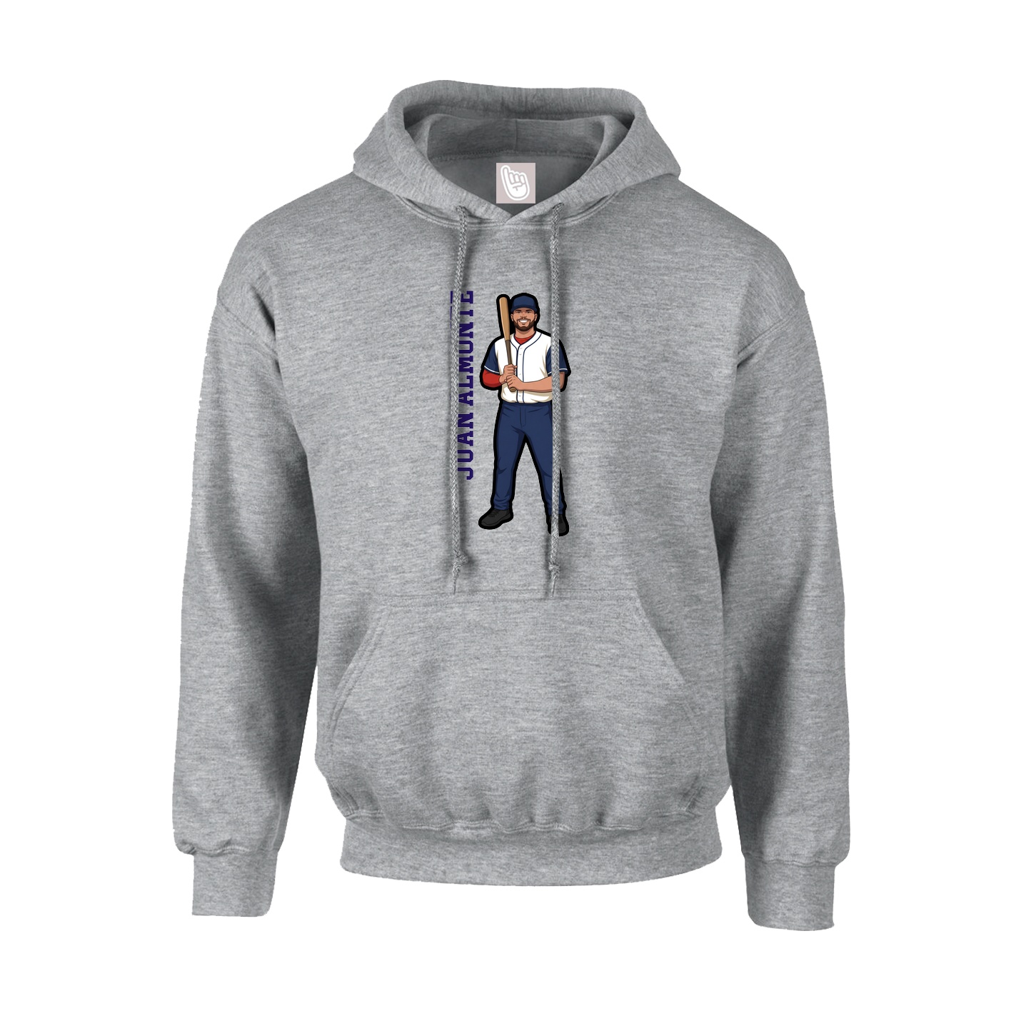 Hoodie — Name Vertical in Grey