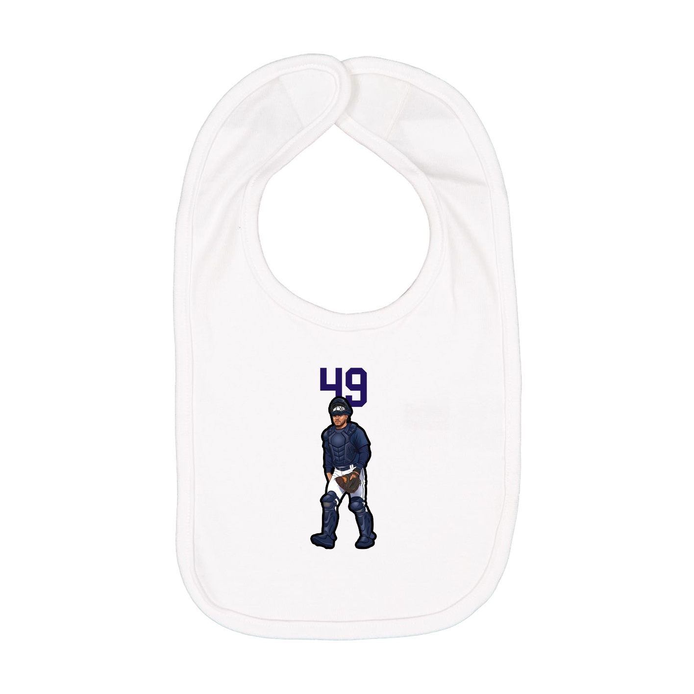 Infant Bib — Number Top in White