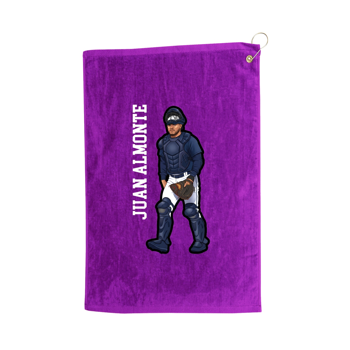 Golf Towel — Name Vertical in Purple
