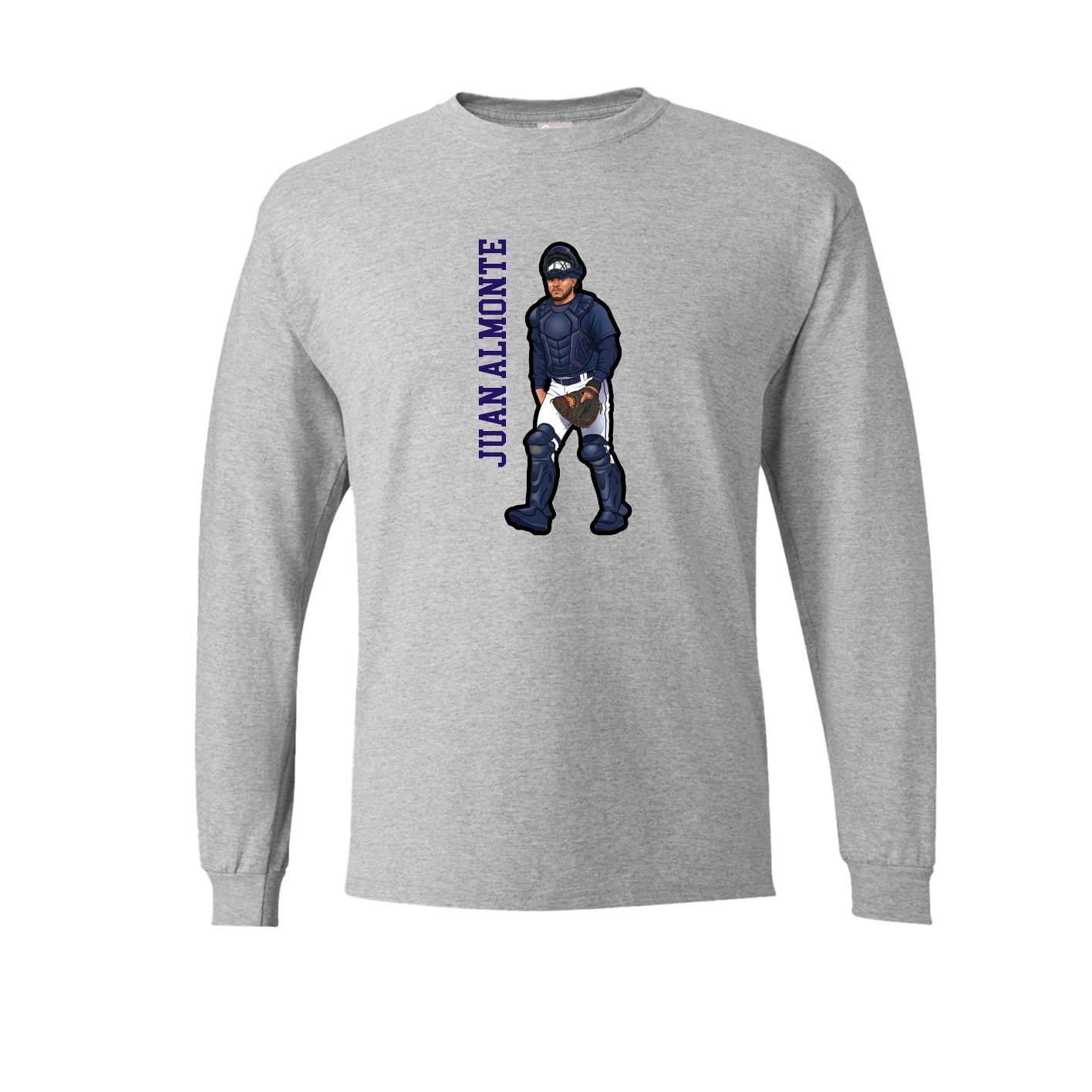 Long Sleeve Tee — Name Vertical in Grey