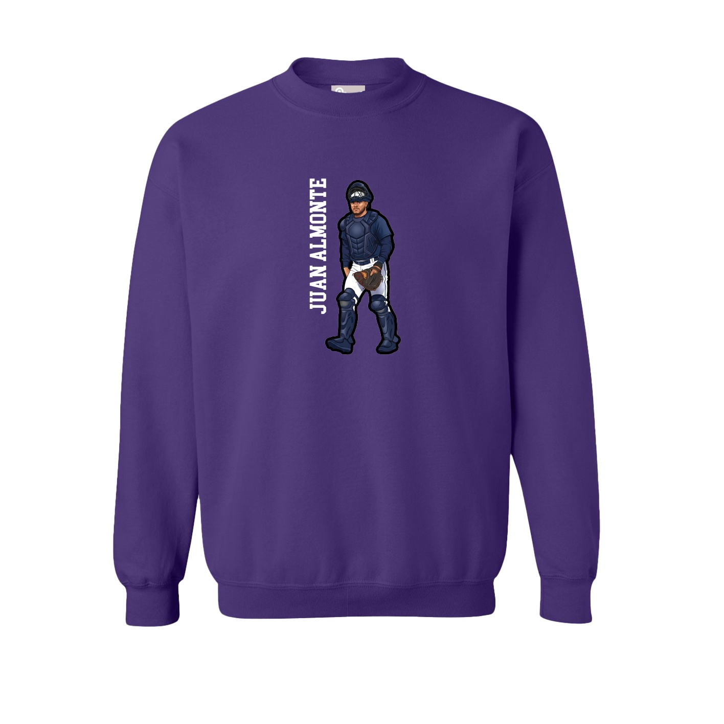 Fleece Crew — Name Vertical in Purple