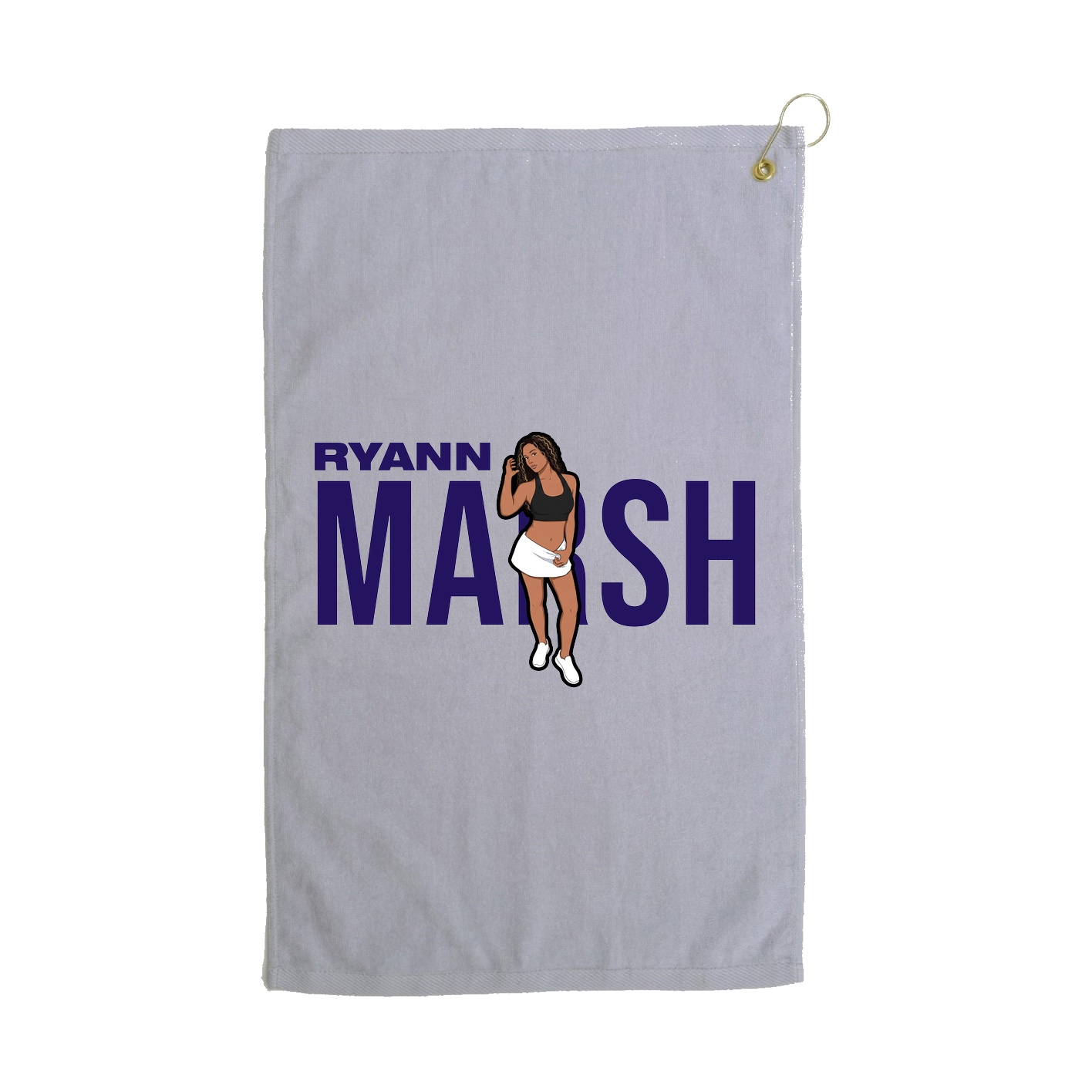 Golf Towel — Player Name in Grey