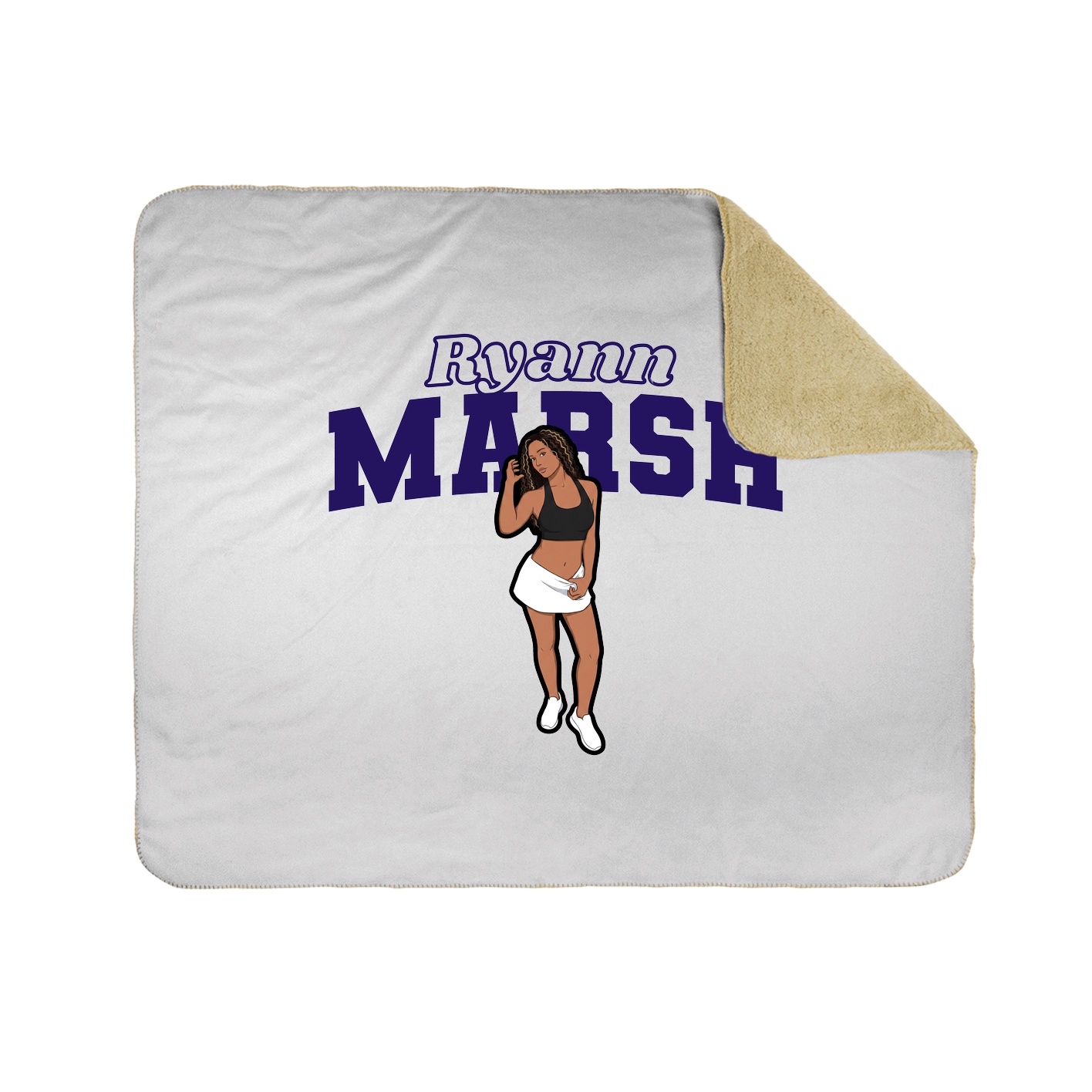 Throw Blanket — Name Arch in White