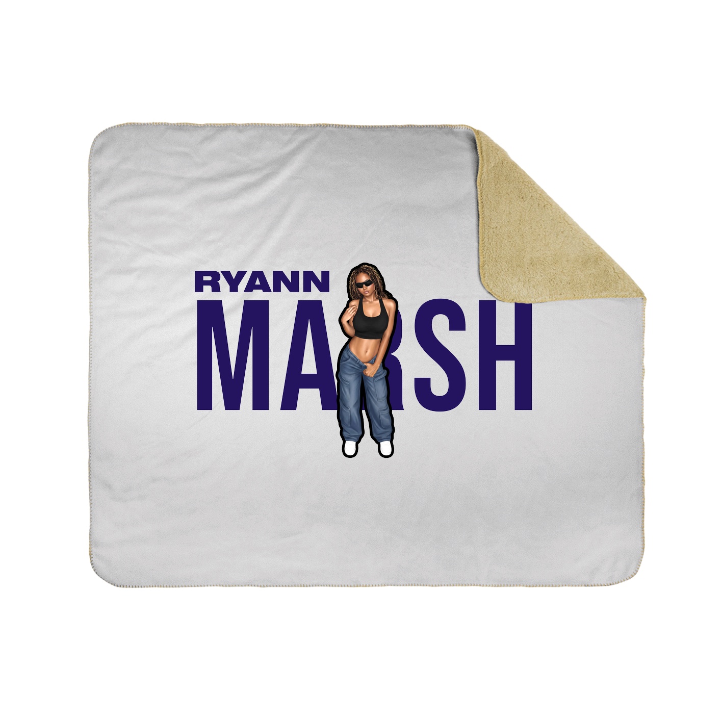 Throw Blanket — Player Name in White