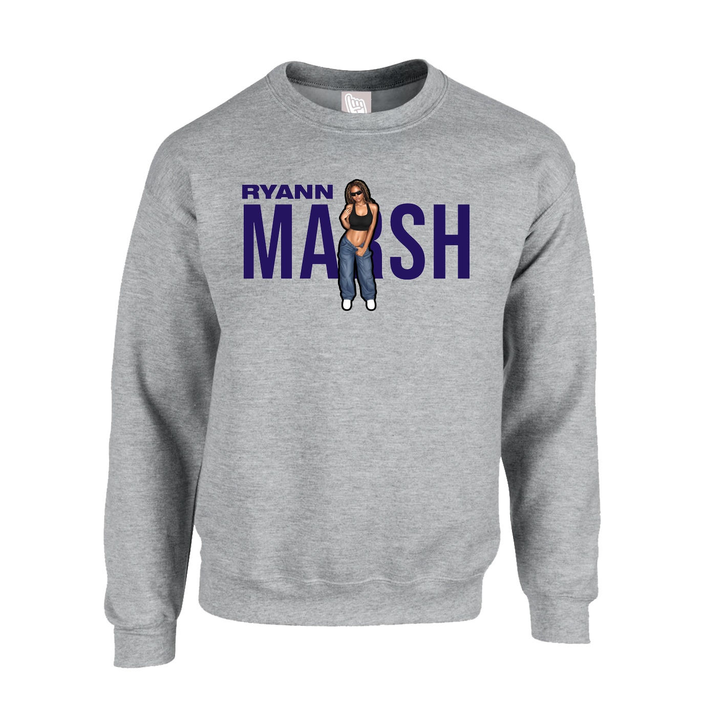 Fleece Crew — Player Name in Grey