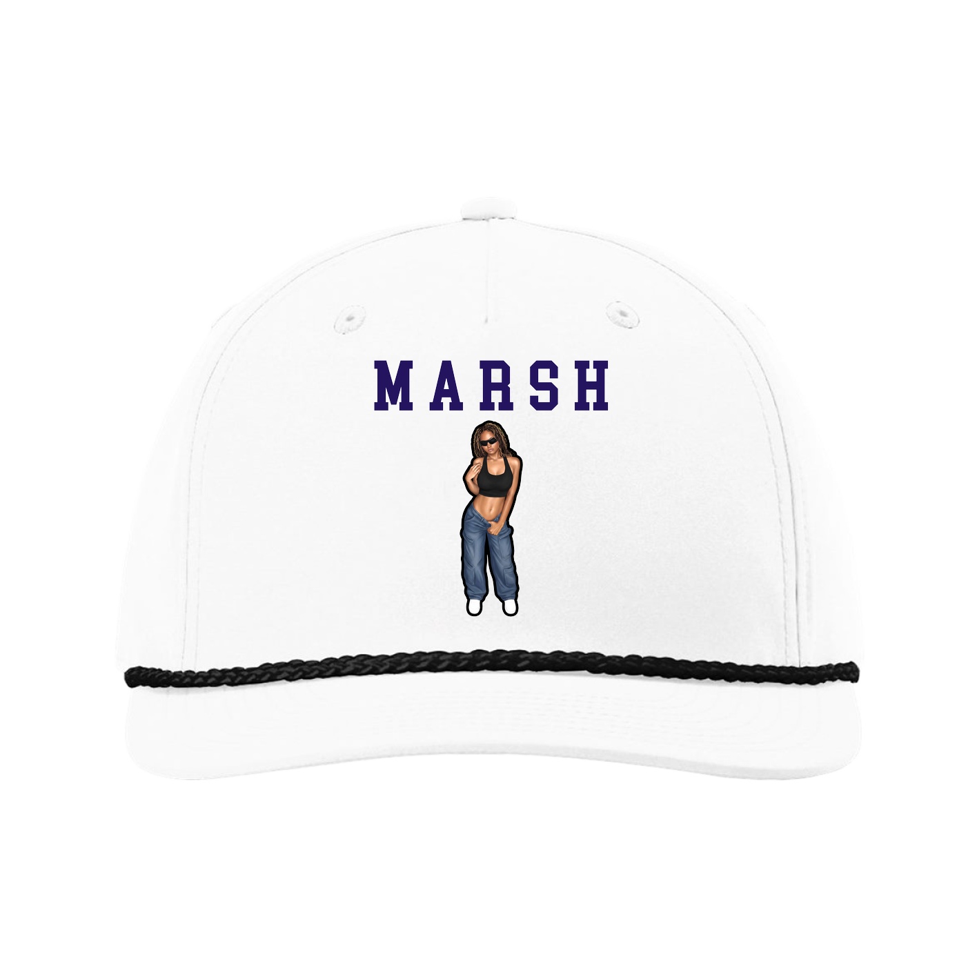 Five-Panel Classic Rope Cap — Shirsey in White