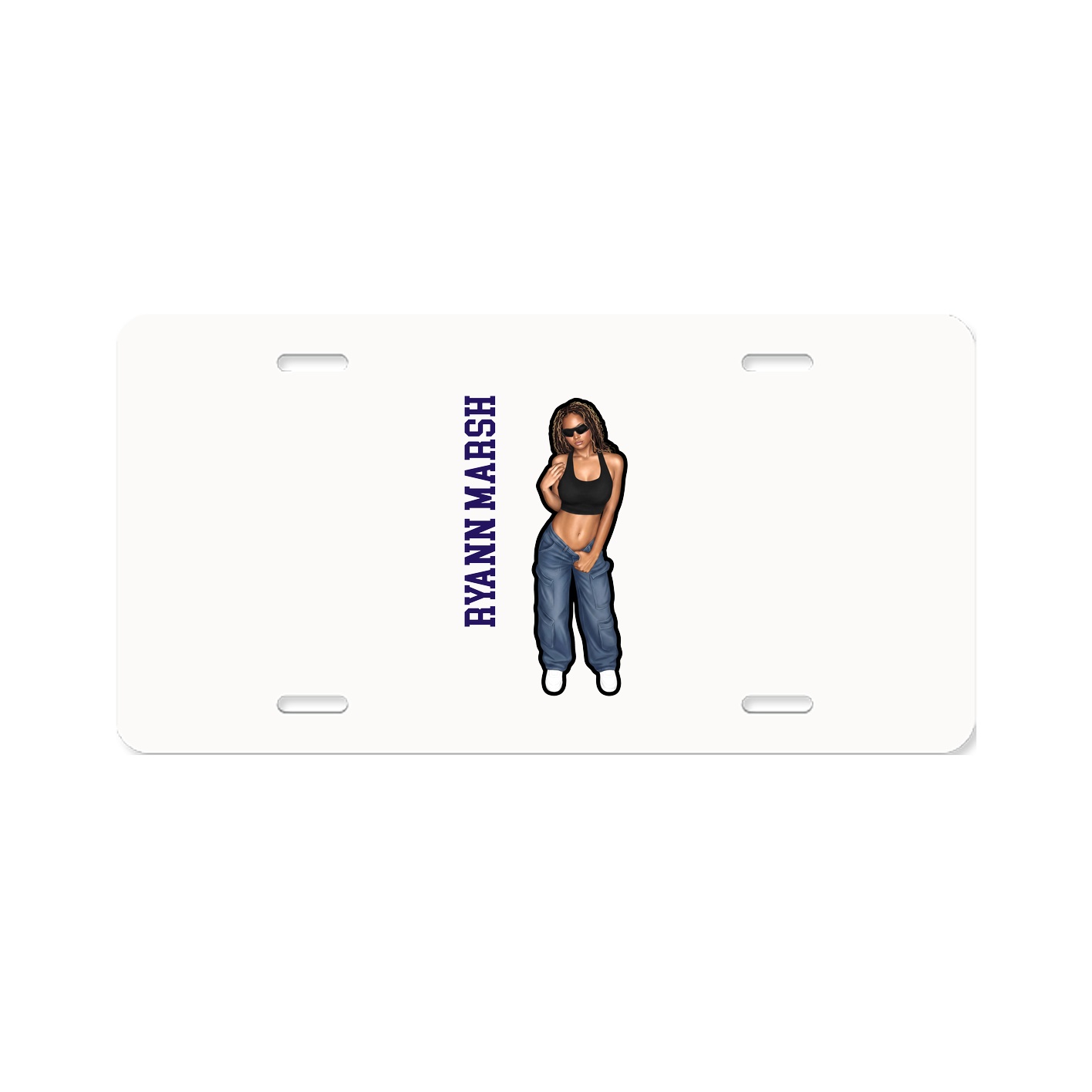 License Plate — Name Vertical in Classic