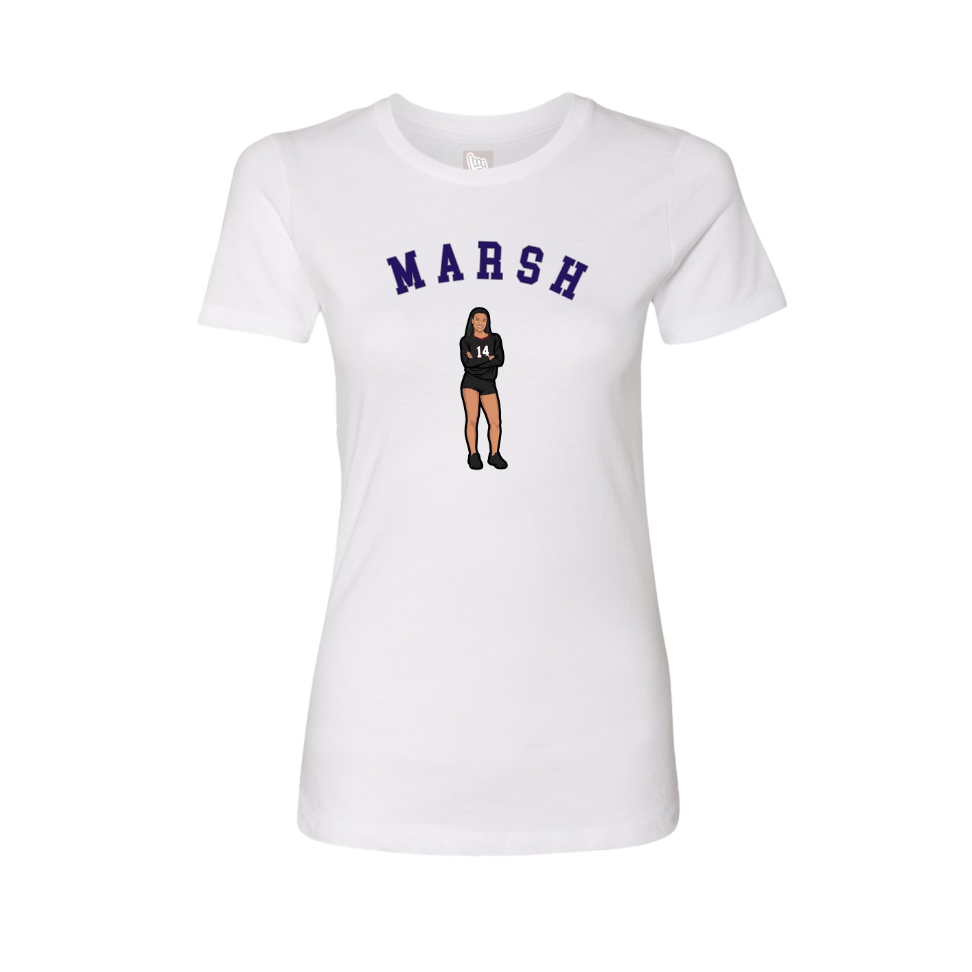 Fitted Women's Tee — Shirsey Arch in White