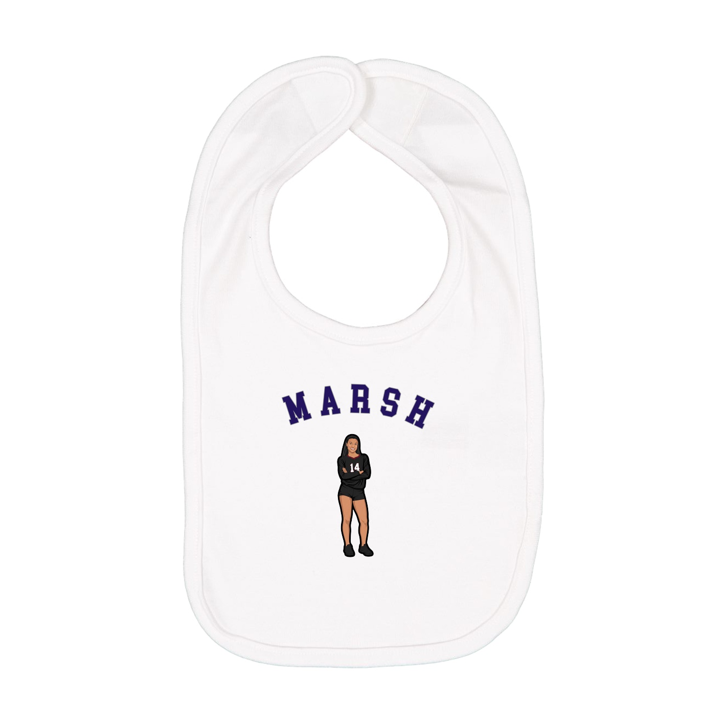 Infant Bib — Shirsey Arch in White