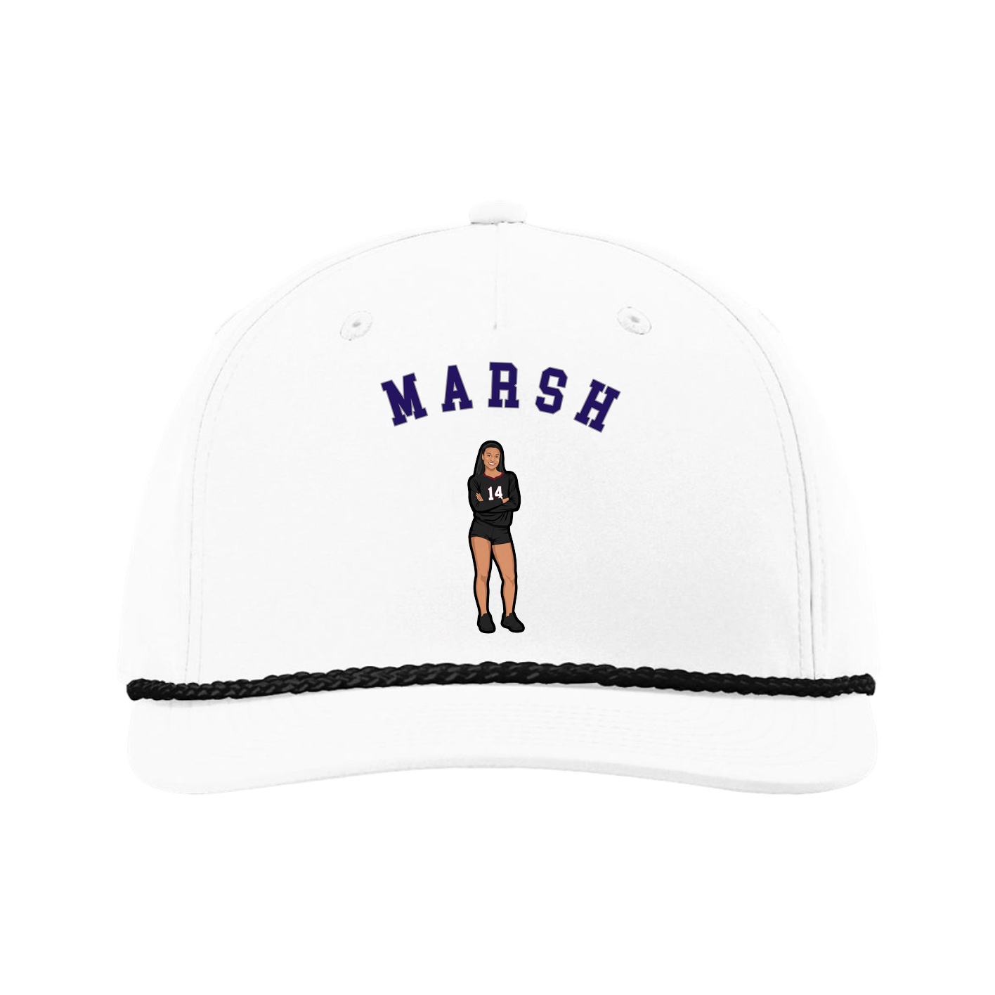 Five-Panel Classic Rope Cap — Shirsey Arch in White