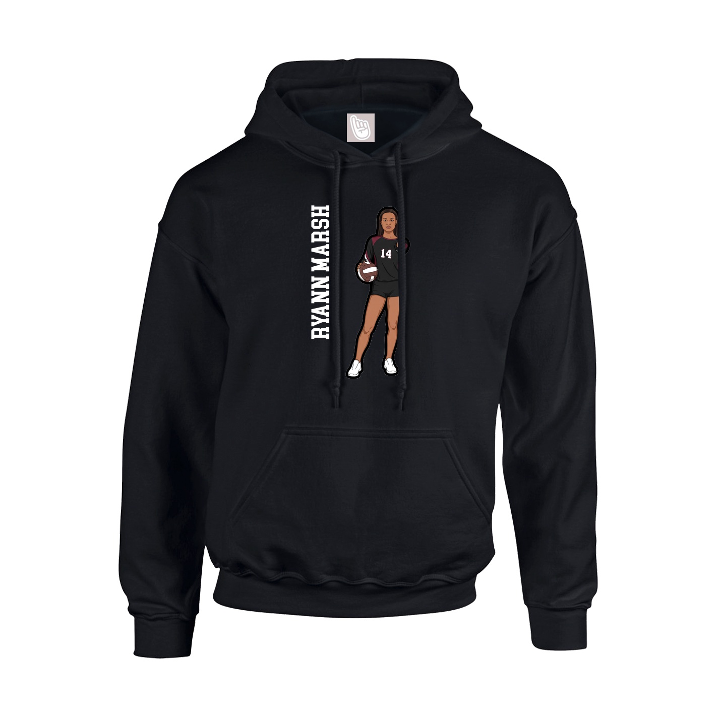 Youth Hoodie — Name Vertical in Black