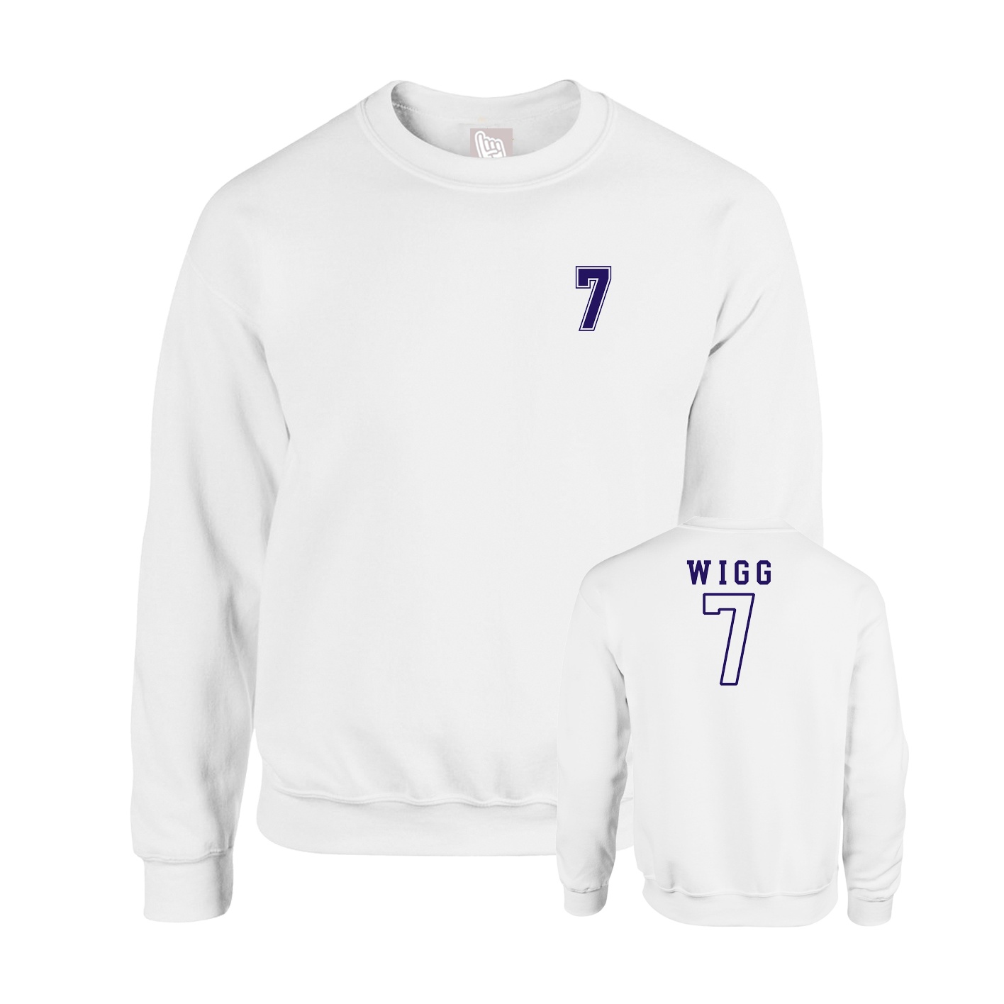 Fleece Crew — Chest Back in White
