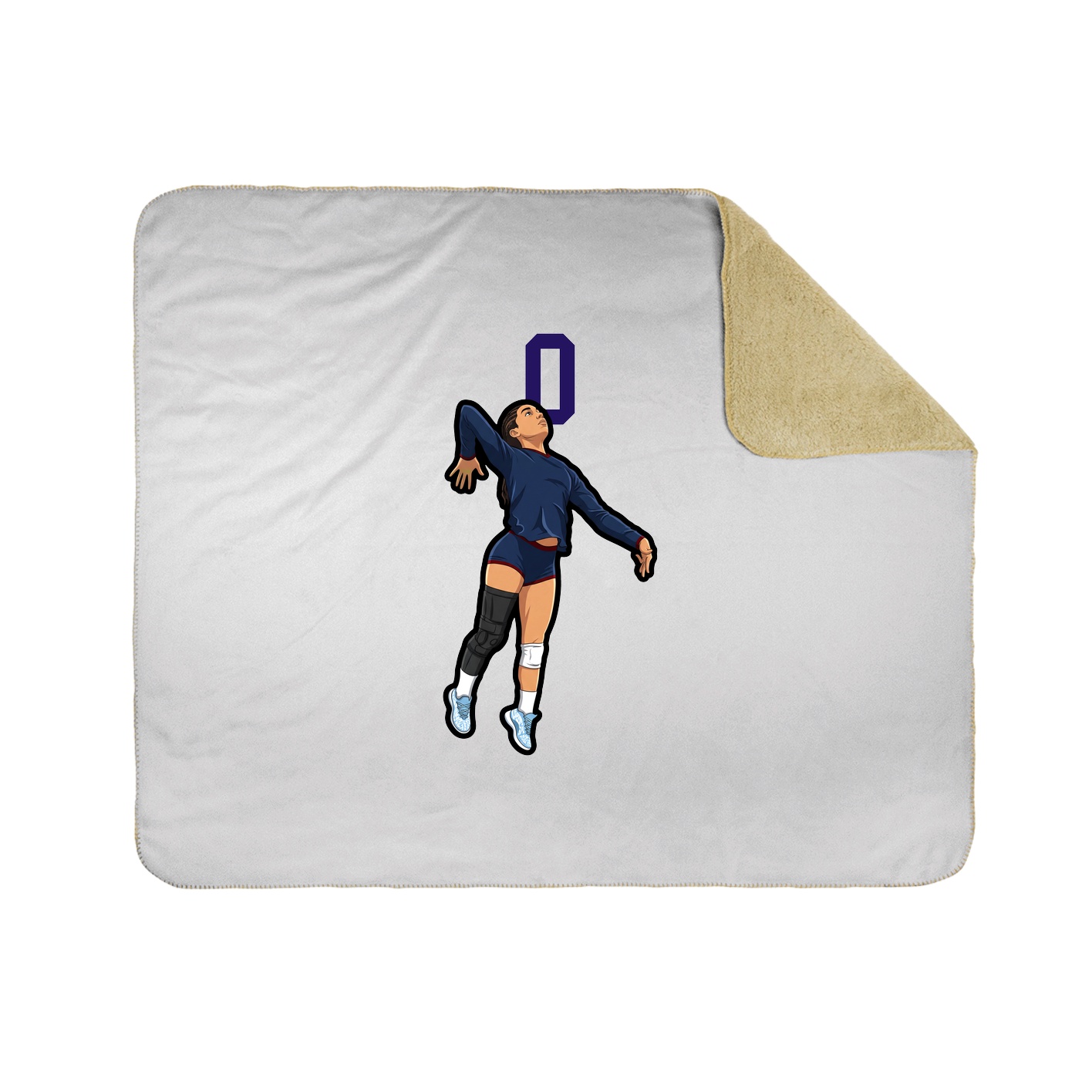 Throw Blanket — Number Top in White