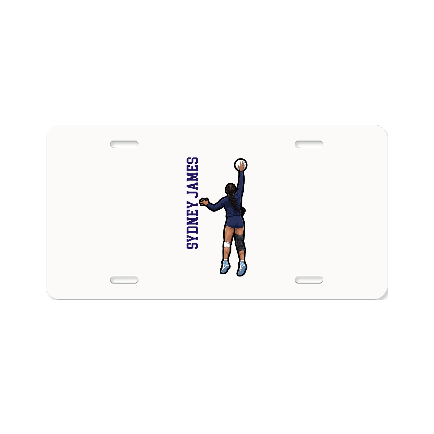 License Plate — Name Vertical in Classic