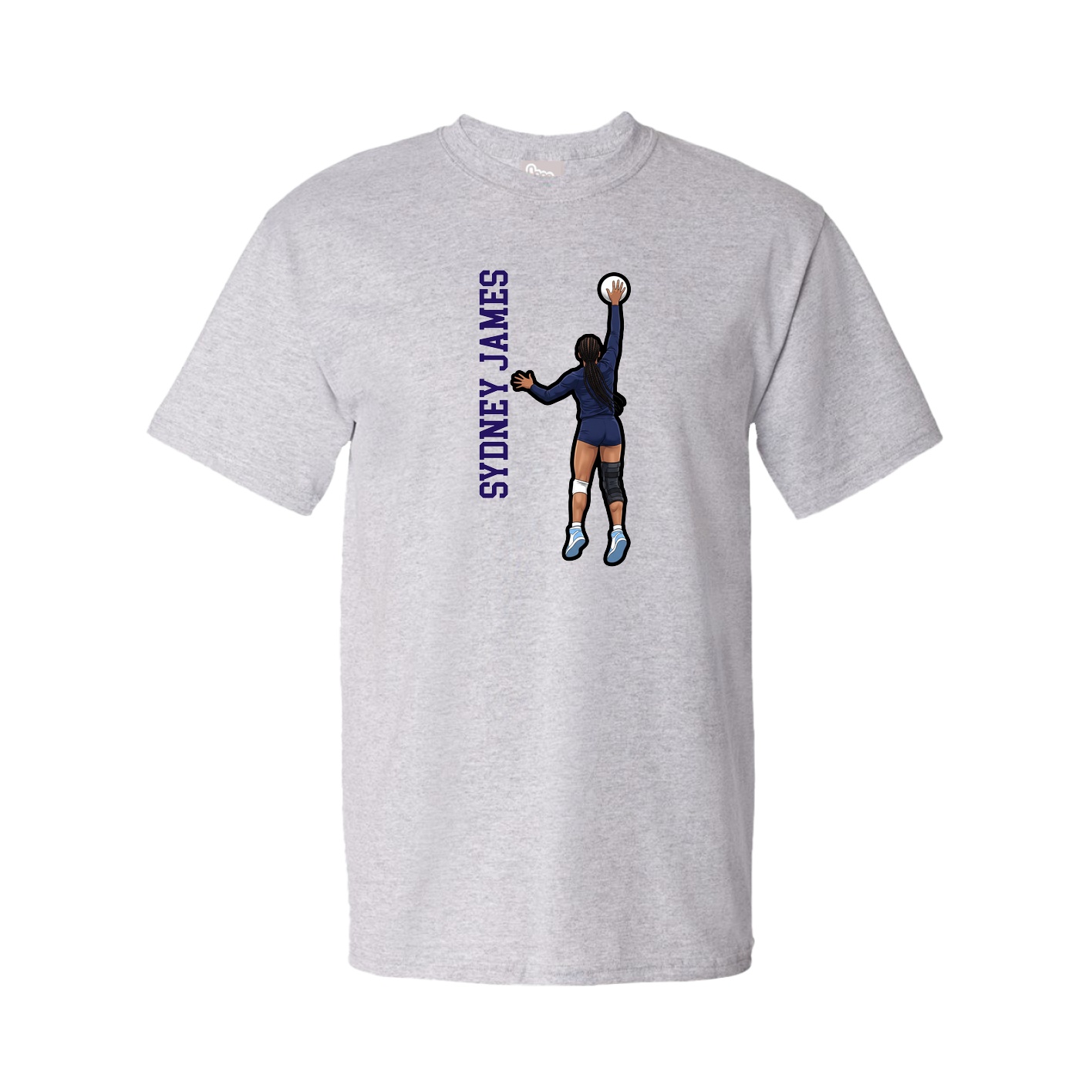 Youth Tee — Name Vertical in Grey
