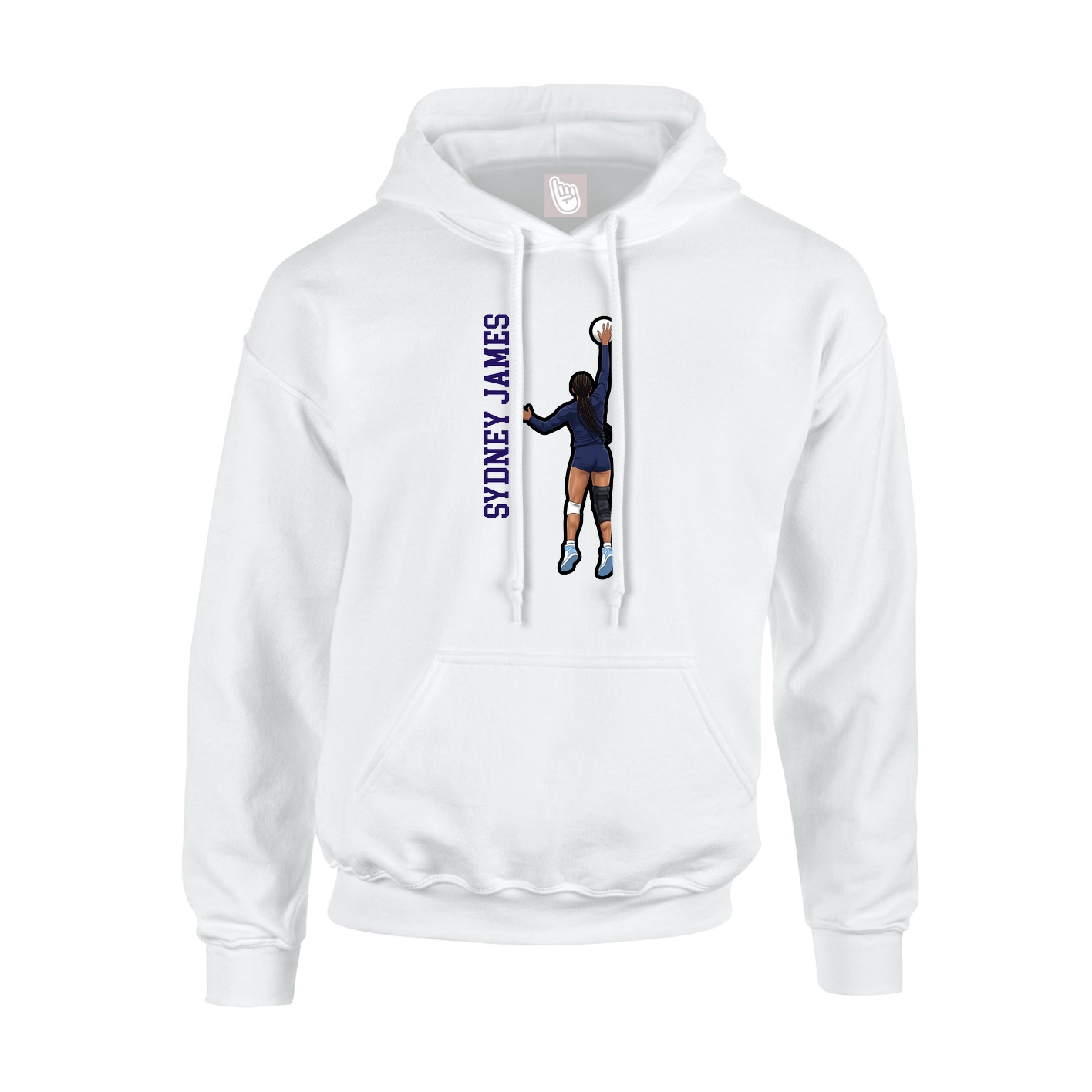 Youth Hoodie — Name Vertical in White