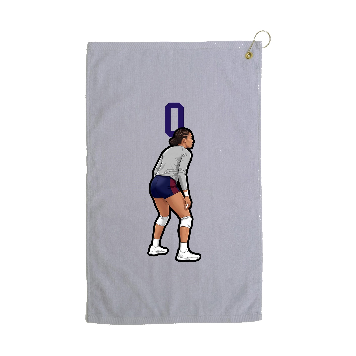 Golf Towel — Number Top in Grey