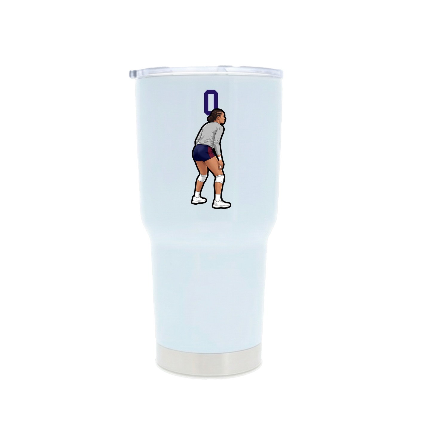 30oz Stainless Steel Tumbler — Number Top in White