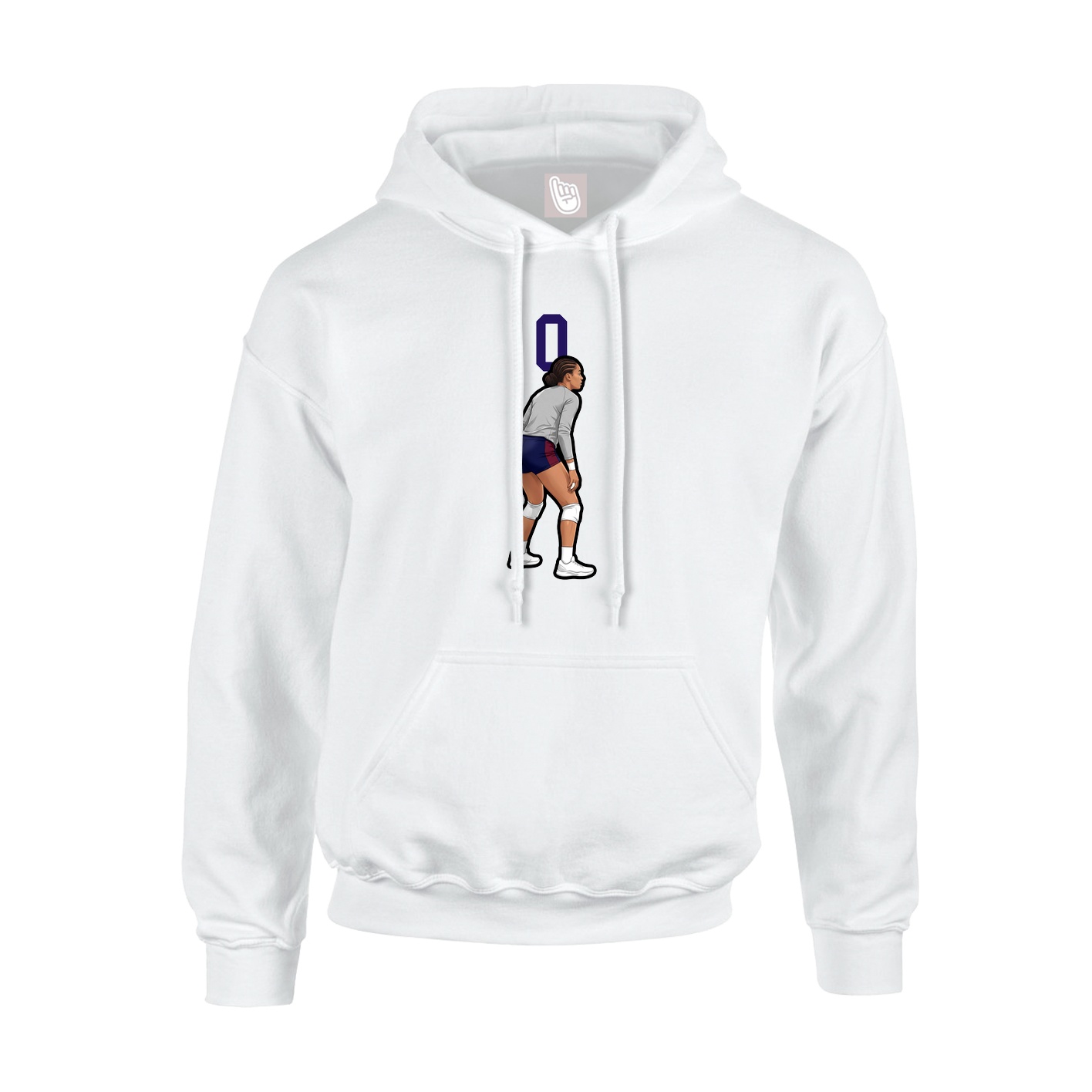 Youth Hoodie — Number Top in White