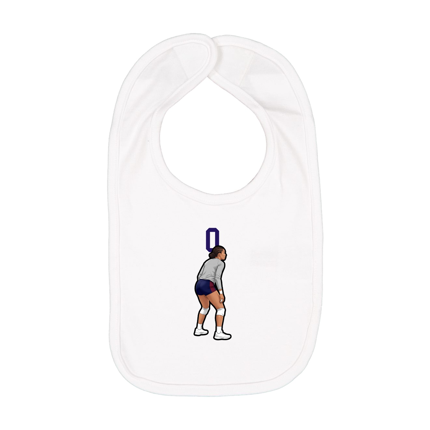 Infant Bib — Number Top in White
