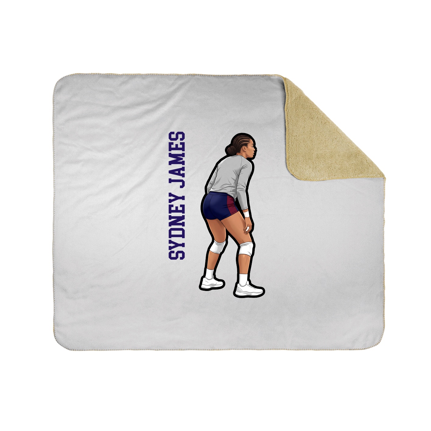 Throw Blanket — Name Vertical in White