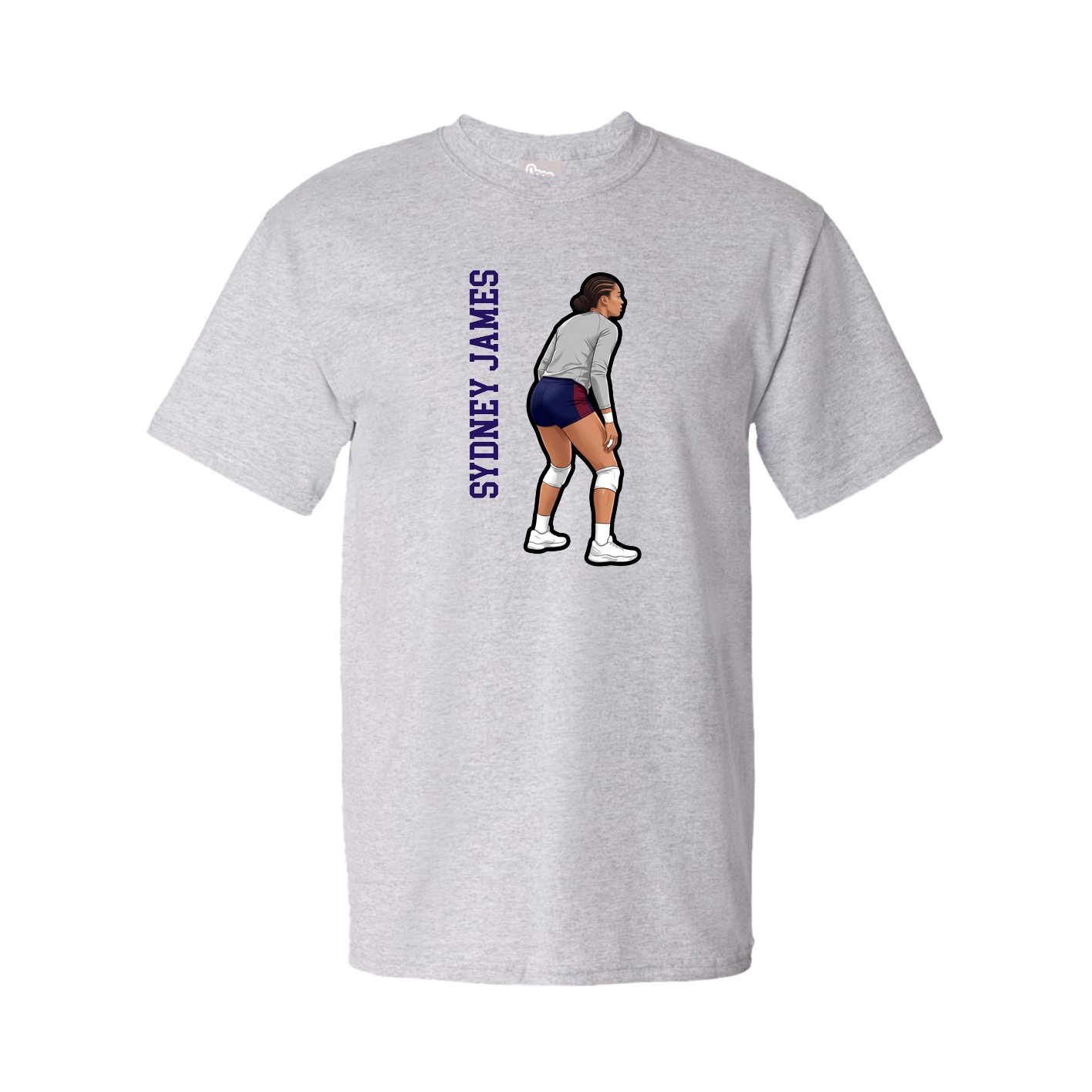 Tee — Name Vertical in Grey