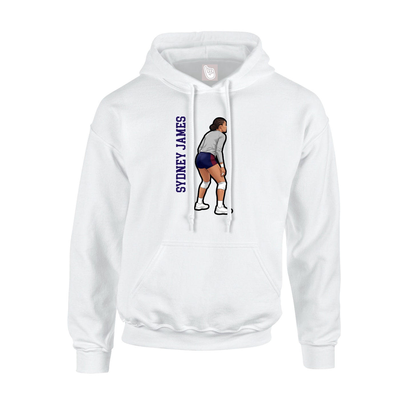 Hoodie — Name Vertical in White