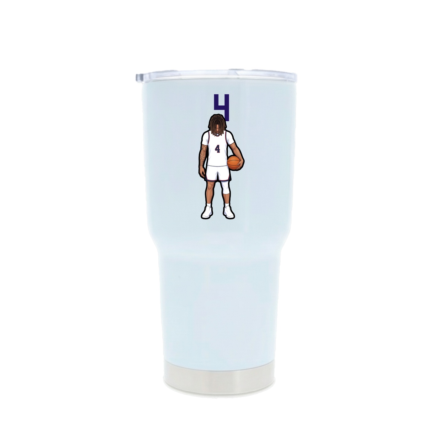 30oz Stainless Steel Tumbler — Number Top in White