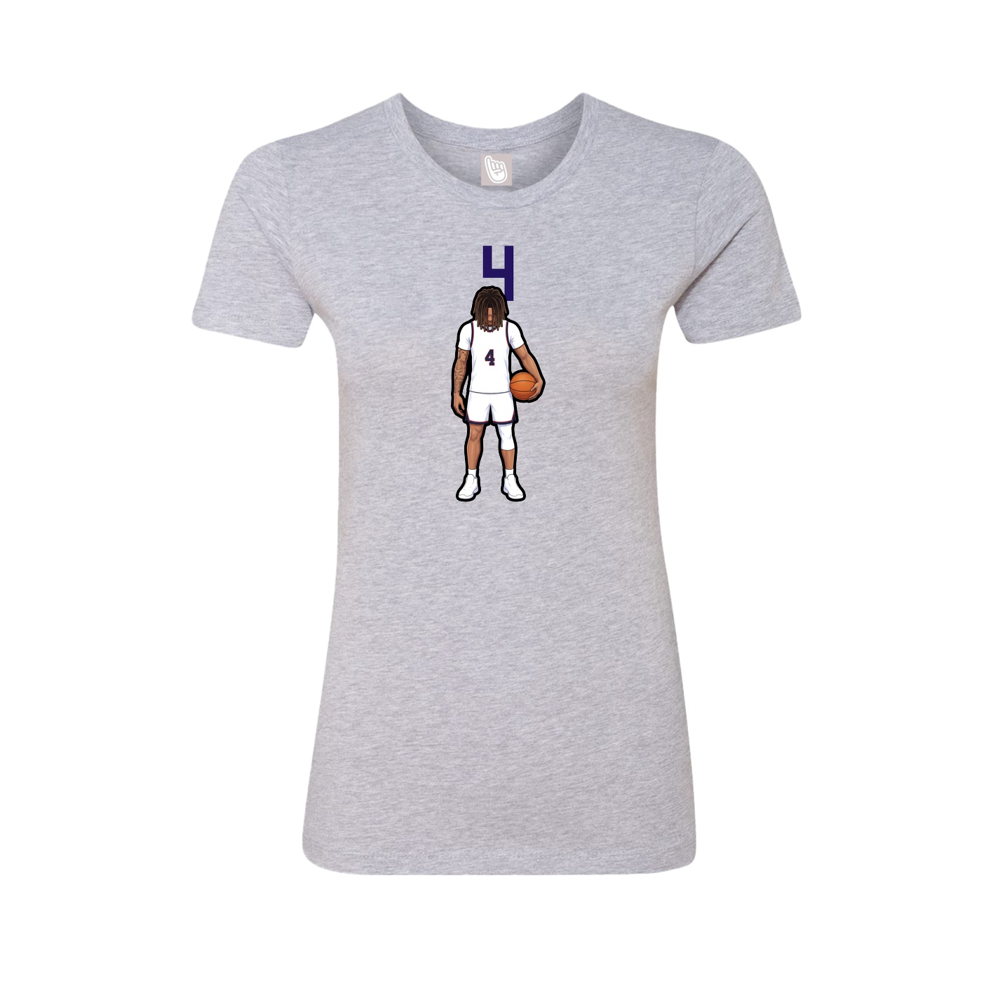 Womens Tee — Number Top in Grey