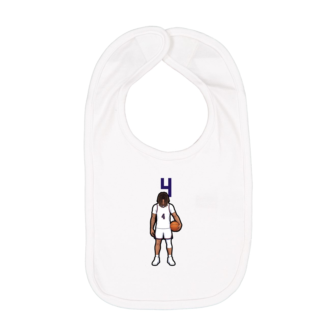 Infant Bib — Number Top in White