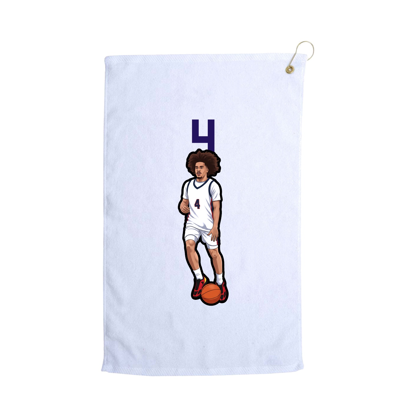 Golf Towel — Number Top in White