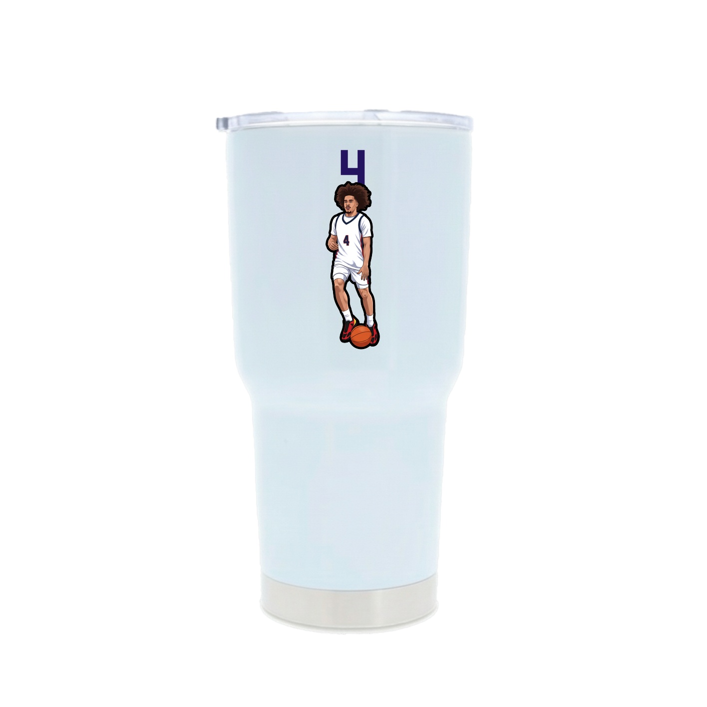 30oz Stainless Steel Tumbler — Number Top in White