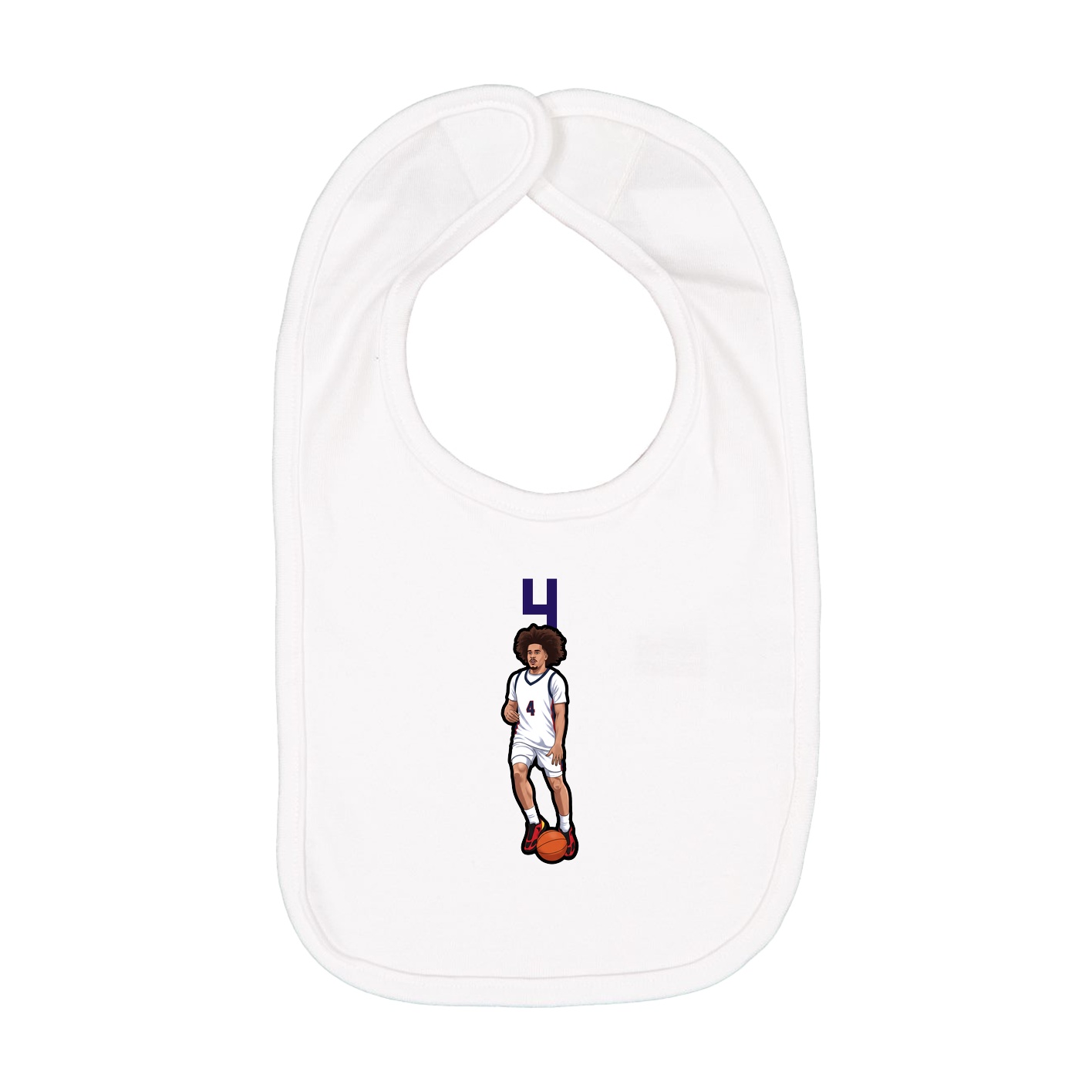 Infant Bib — Number Top in White