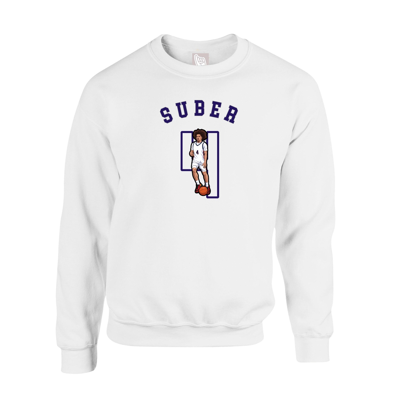 Fleece Crew — Shirsey Arch in White