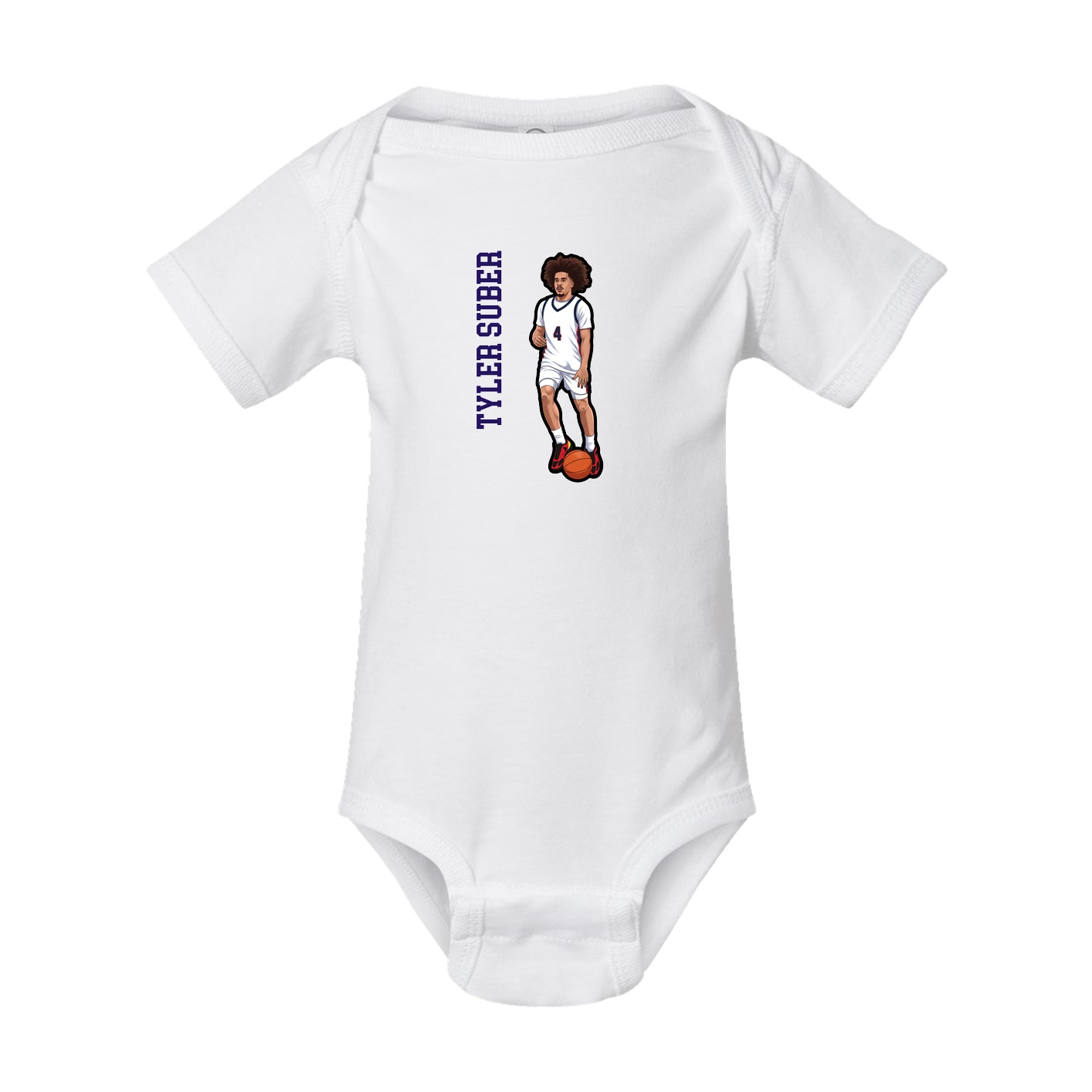 Baby Onesie — Name Vertical in White