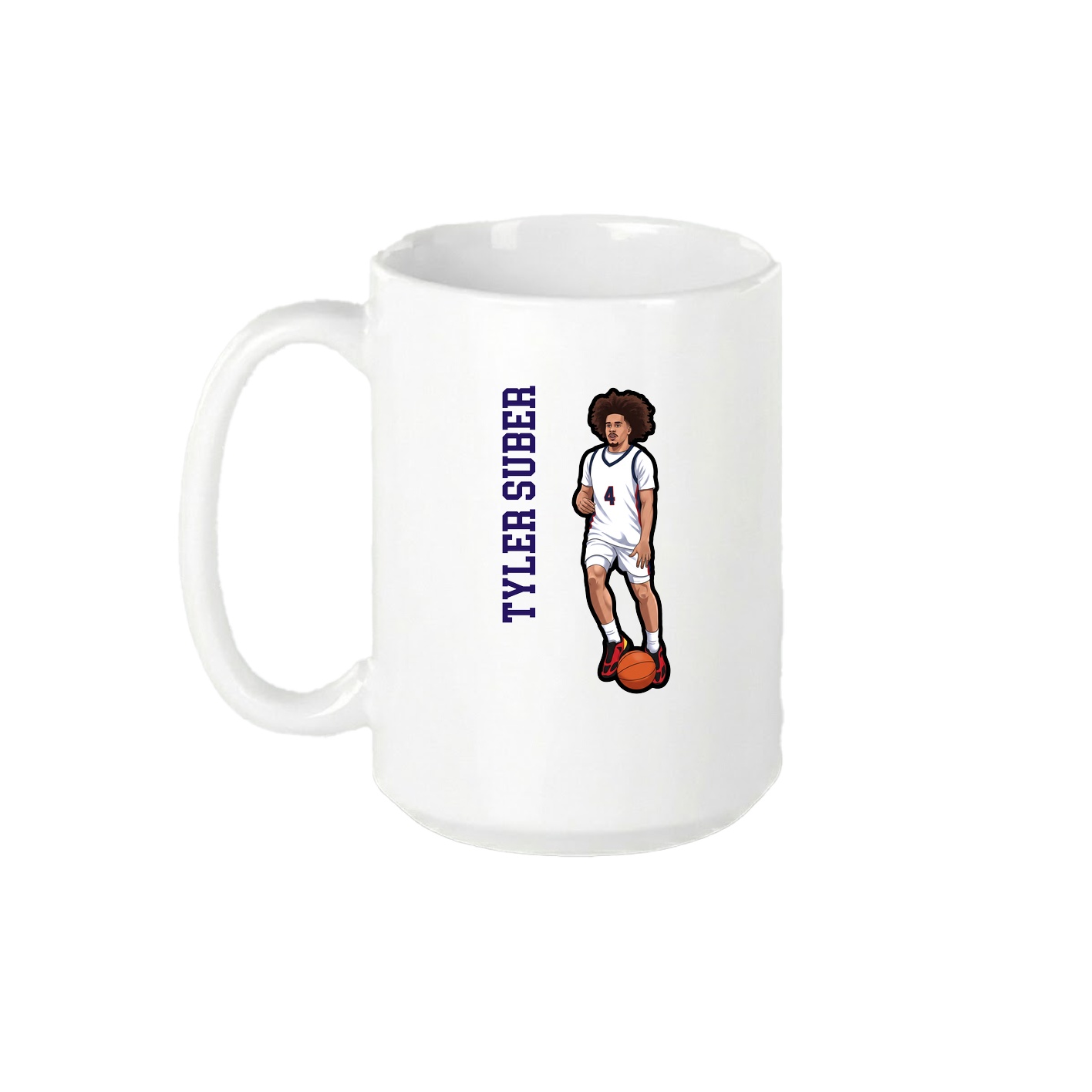 15oz Coffee Mug — Name Vertical in White