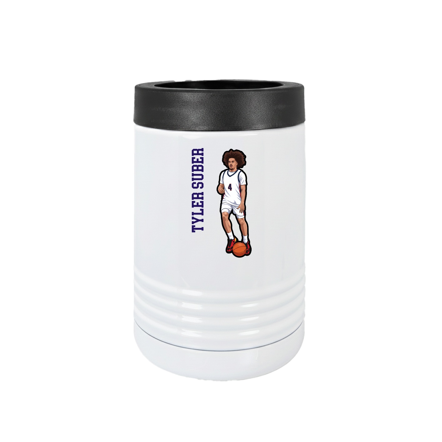 Beverage Holder — Name Vertical in White