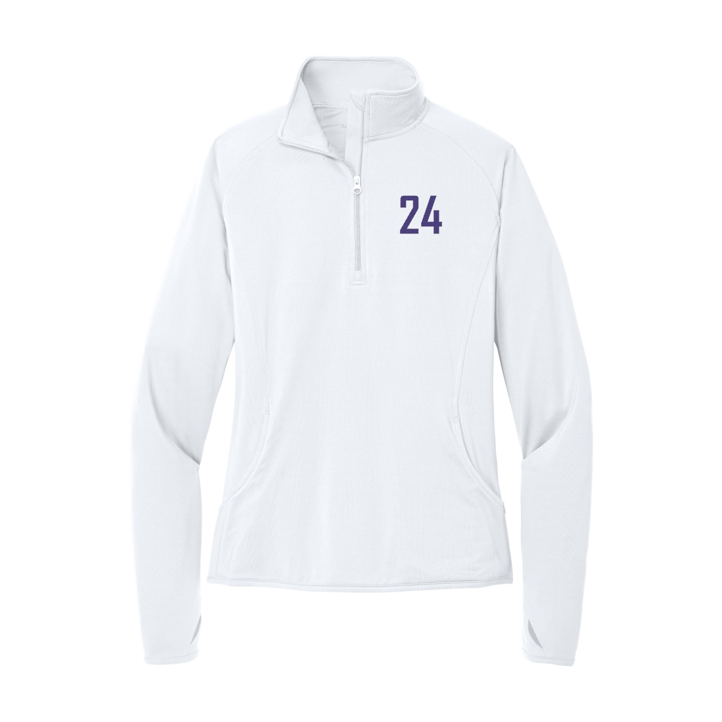 Women's Q-Zip Pullover — Front Shirsy in White
