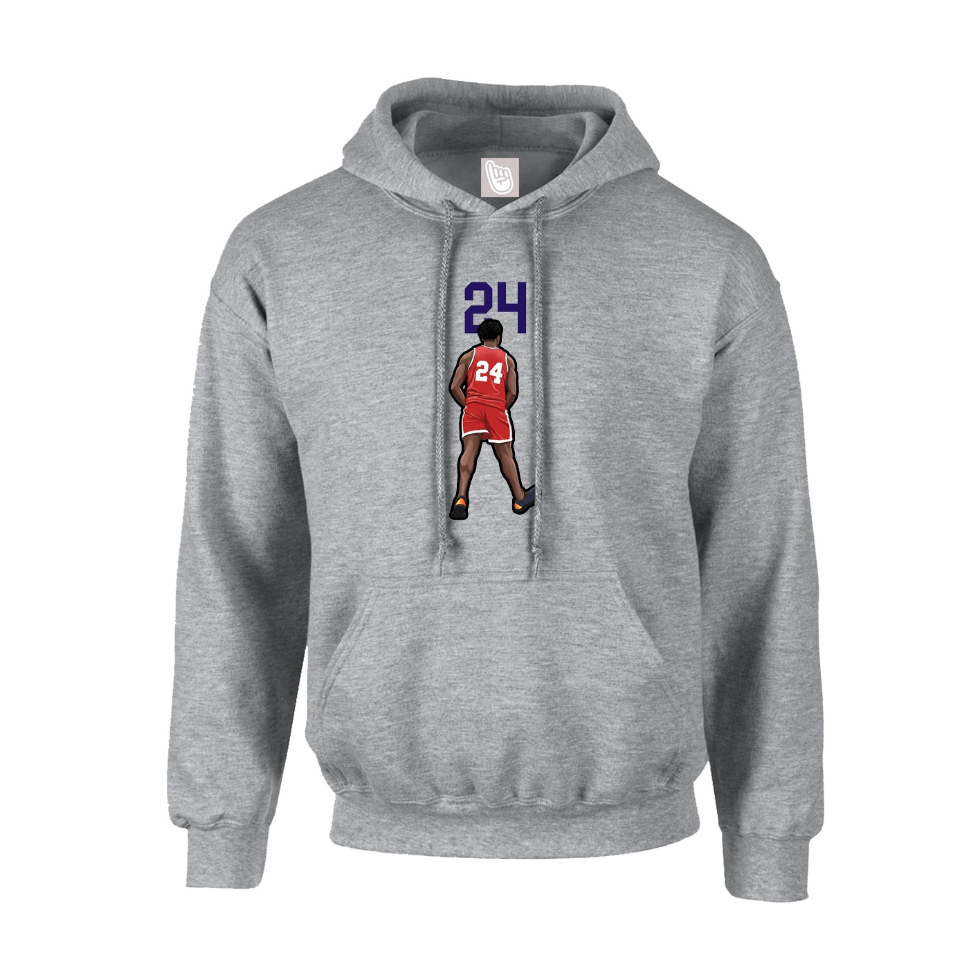 Youth Hoodie — Number Top in Grey