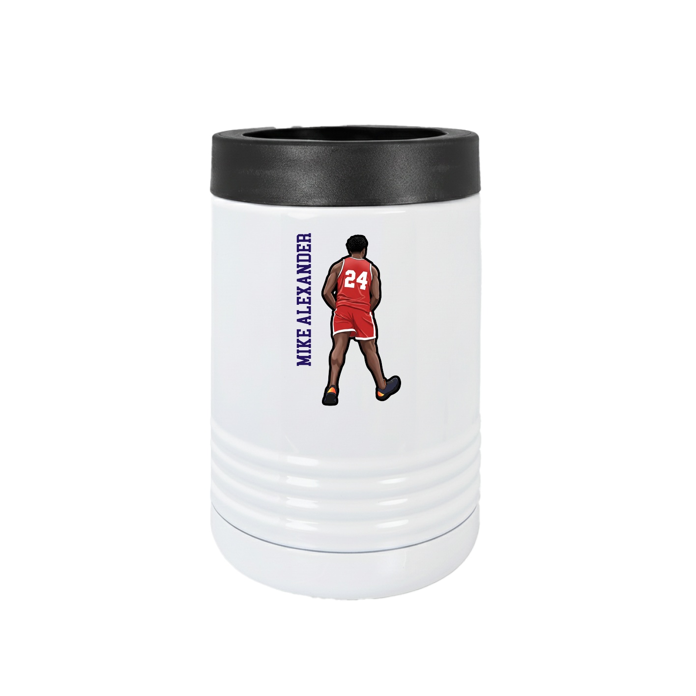 Beverage Holder — Name Vertical in White