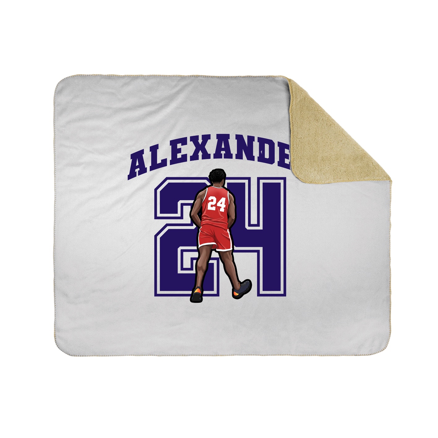 Throw Blanket — Number in White