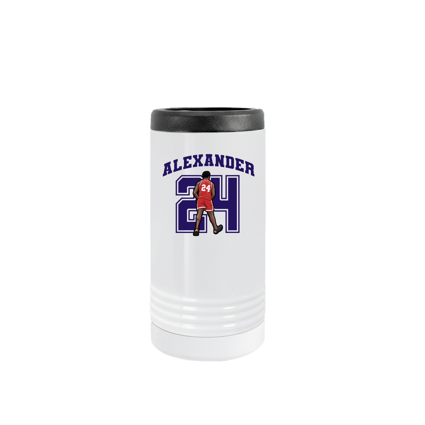 Slim Beverage Holder — Number in White