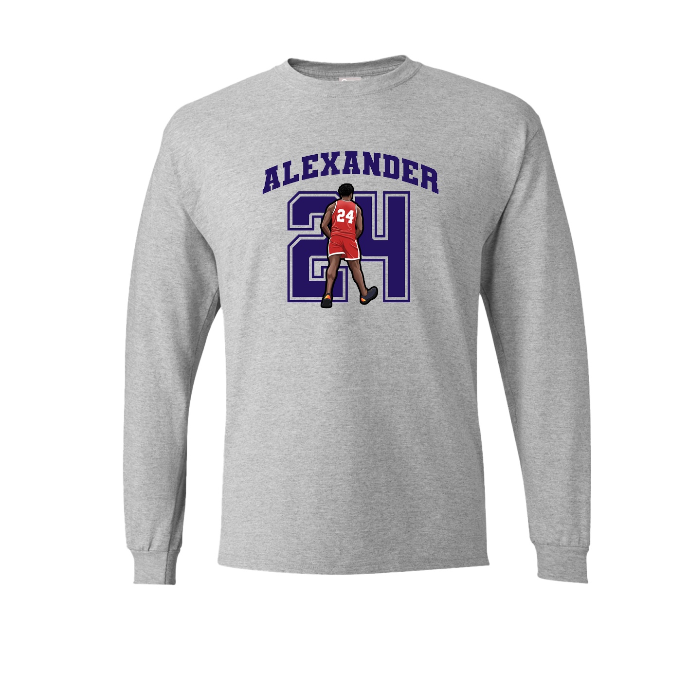 Long Sleeve Tee — Number in Grey