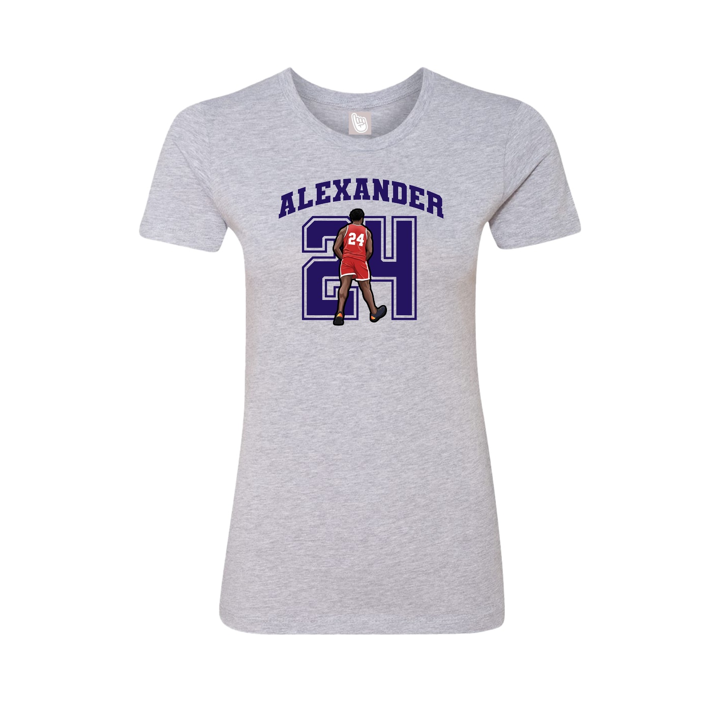 Fitted Women's Tee — Number in Grey