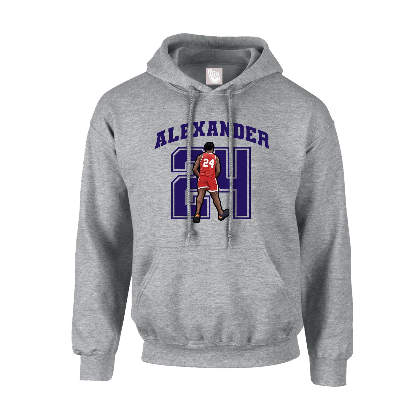Hoodie — Number in Grey