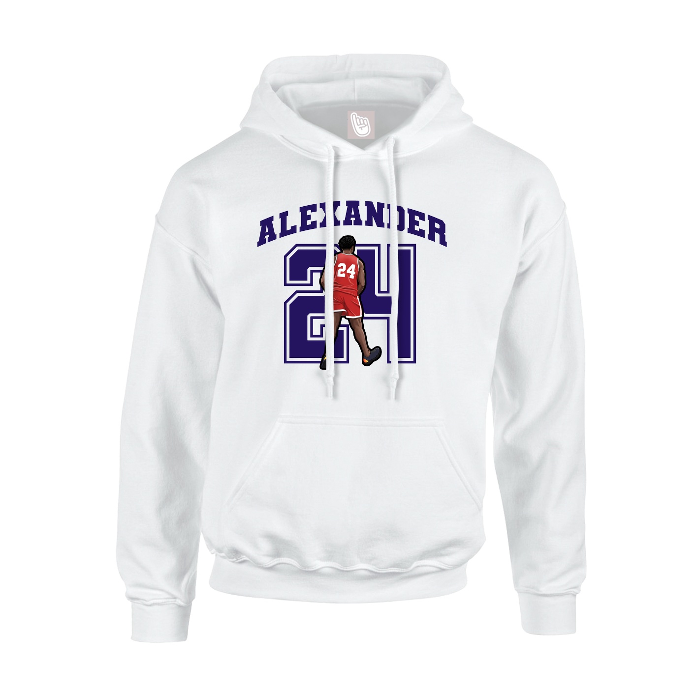 Youth Hoodie — Number in White