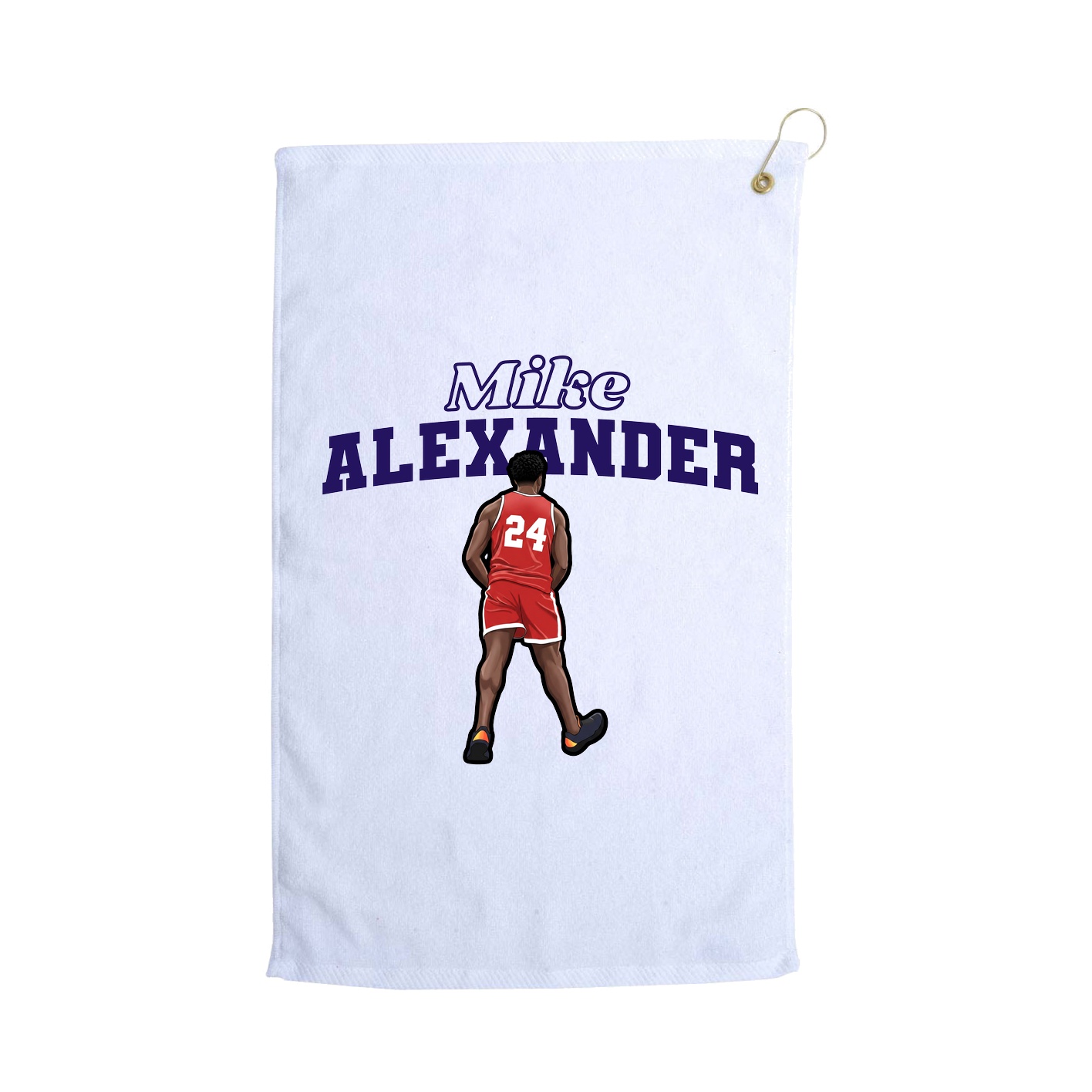 Golf Towel — Name Arch in White
