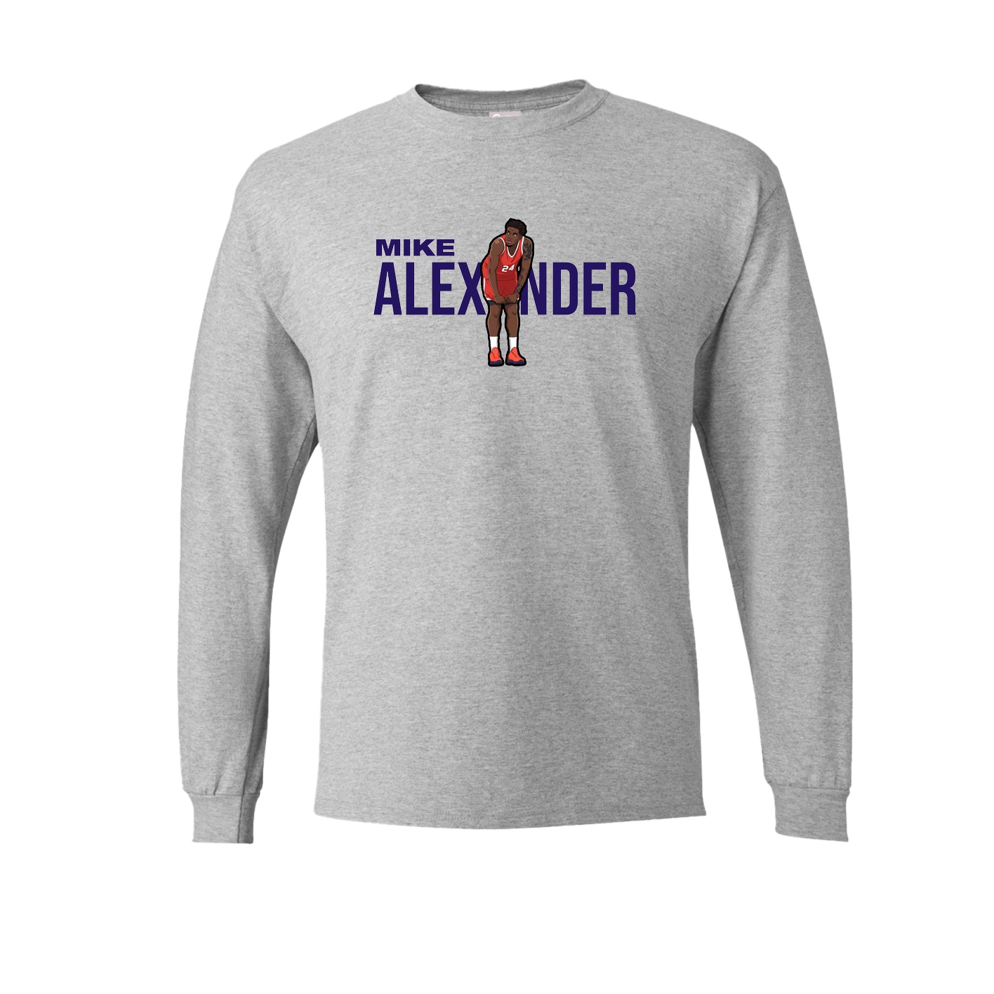 Long Sleeve Tee — Player Name in Grey