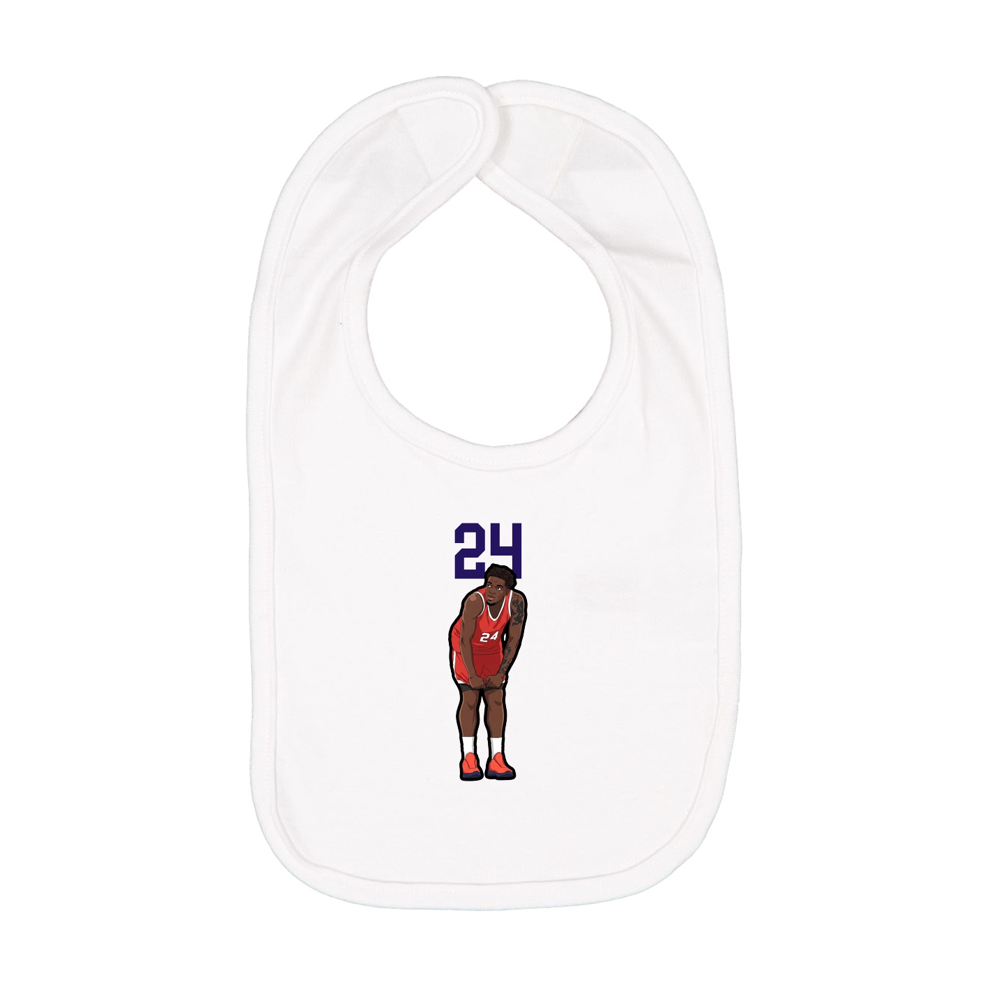 Infant Bib — Number Top in White
